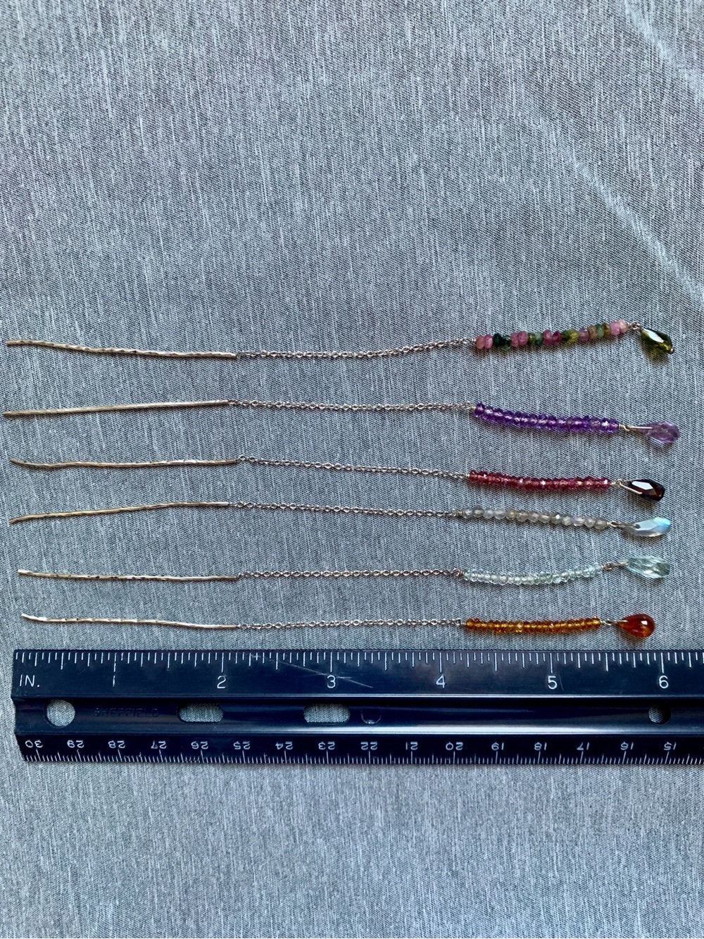 Chan Luu Threader Earrings - Tourmaline - Picture 9 of 10